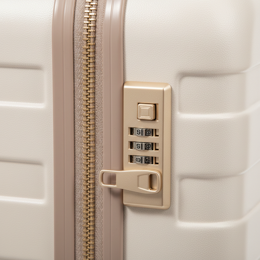 4-Piece Luggage Set Ivory & Golden - Detail
