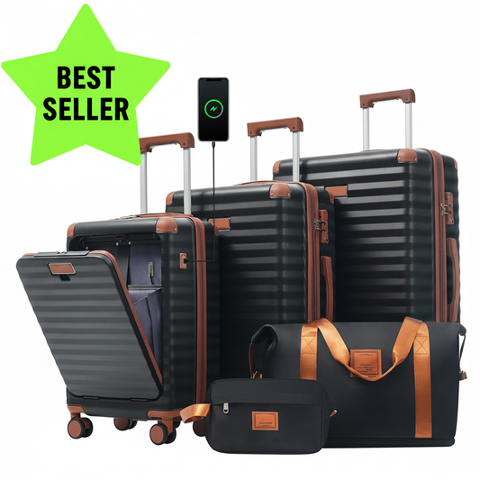 5-Piece Black Brown - BEST SELLER Neon Green