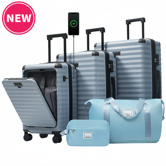 5-Piece Sky Blue - NEW Neon Pink