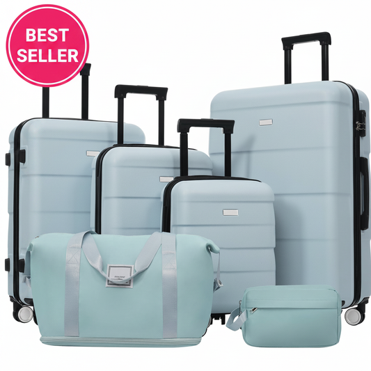 6-Piece Light Blue - BEST SELLER Neon Pink