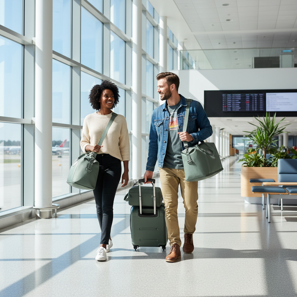 Army Green Luggage - Lifestyle