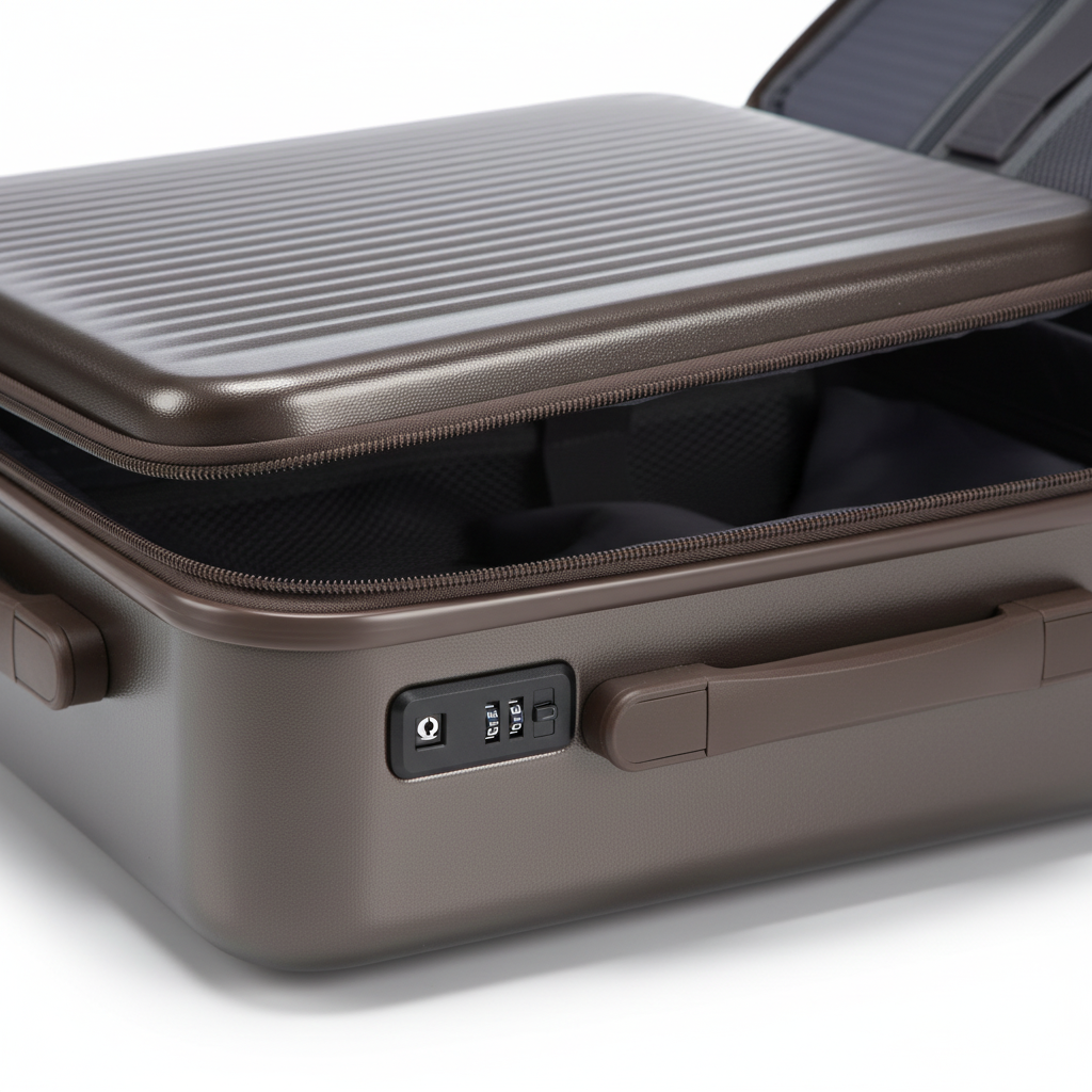 Brown ABS Luggage Set - Detail