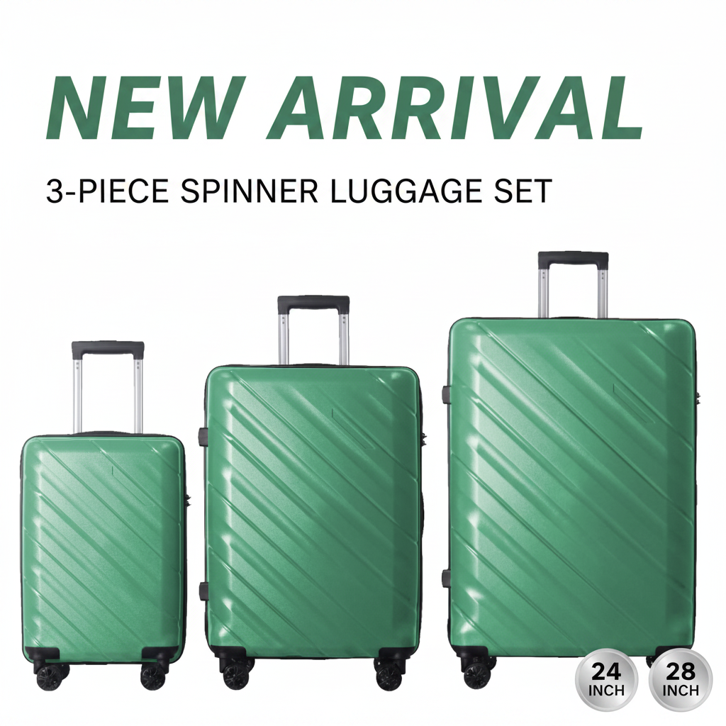 Green Hardside Luggage Set - Full Set