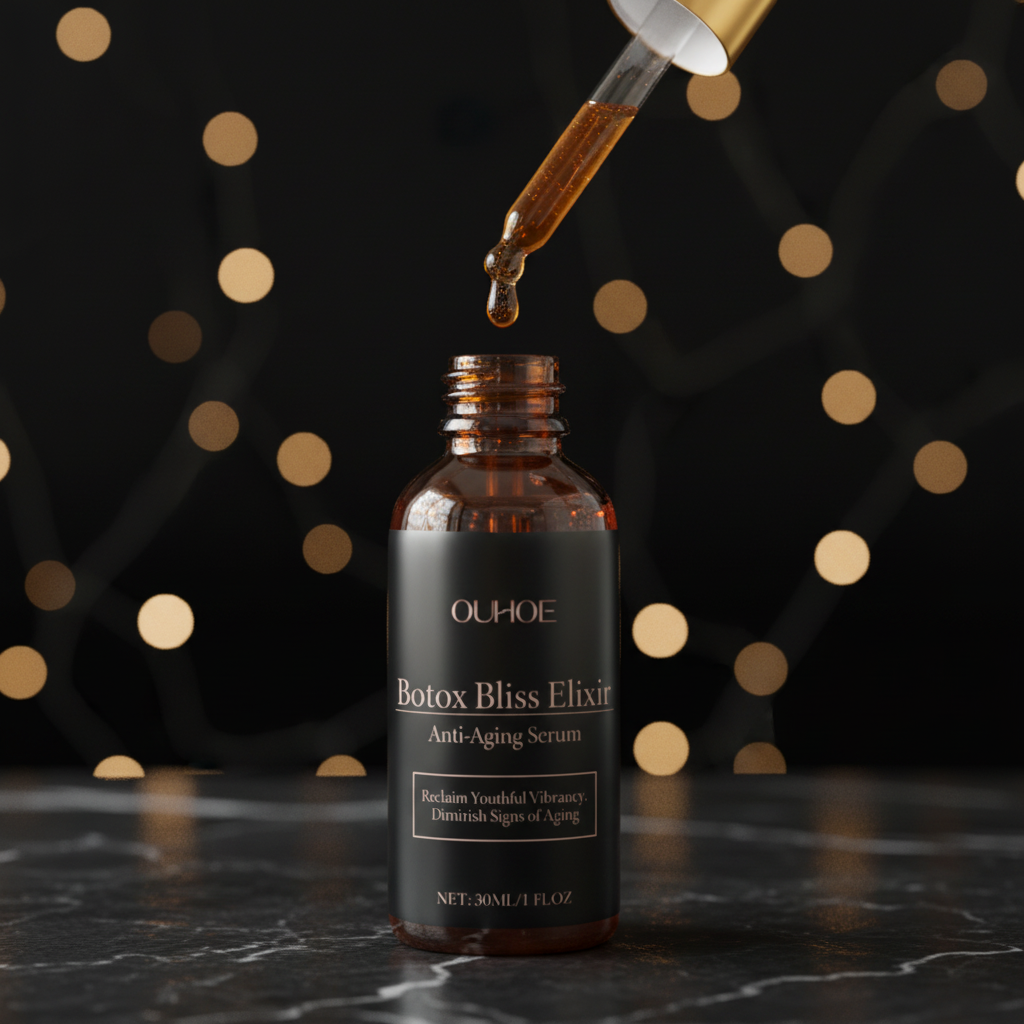 OUHOE Botox Bliss Elixir — amber dropper macro