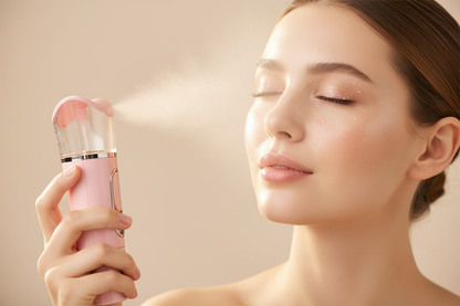 Woman Misting Face