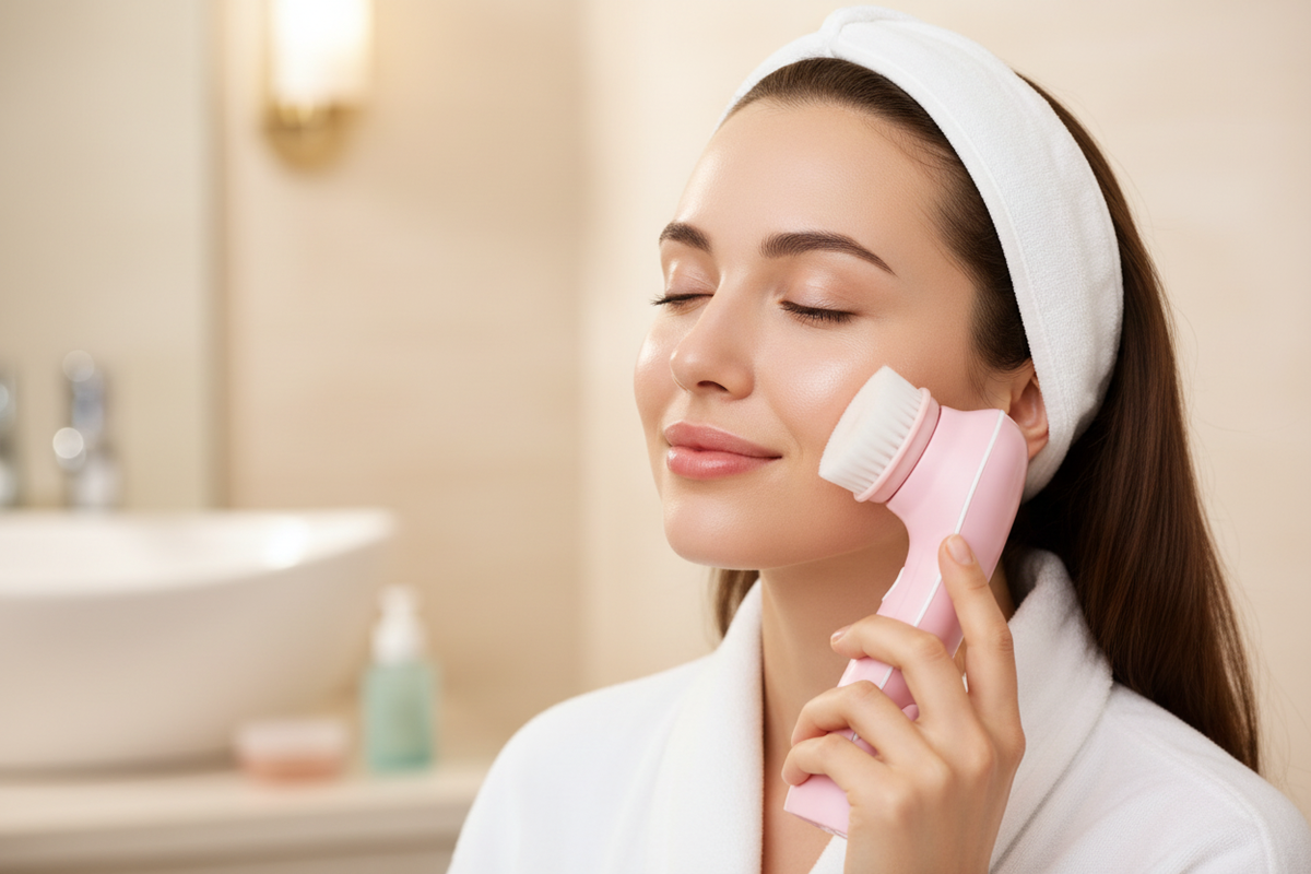 Woman Using Device