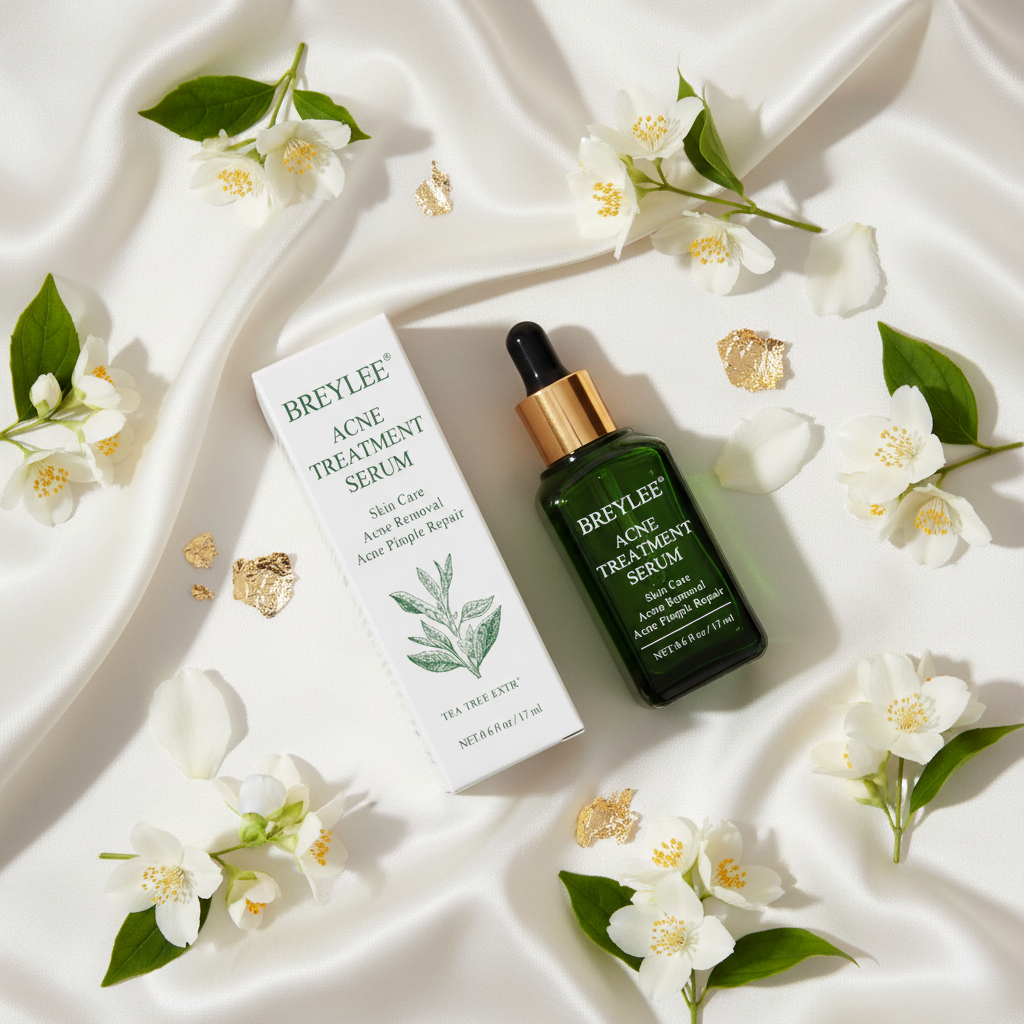 BREYLEE Acne Serum ivory silk with jasmine and gold leaf