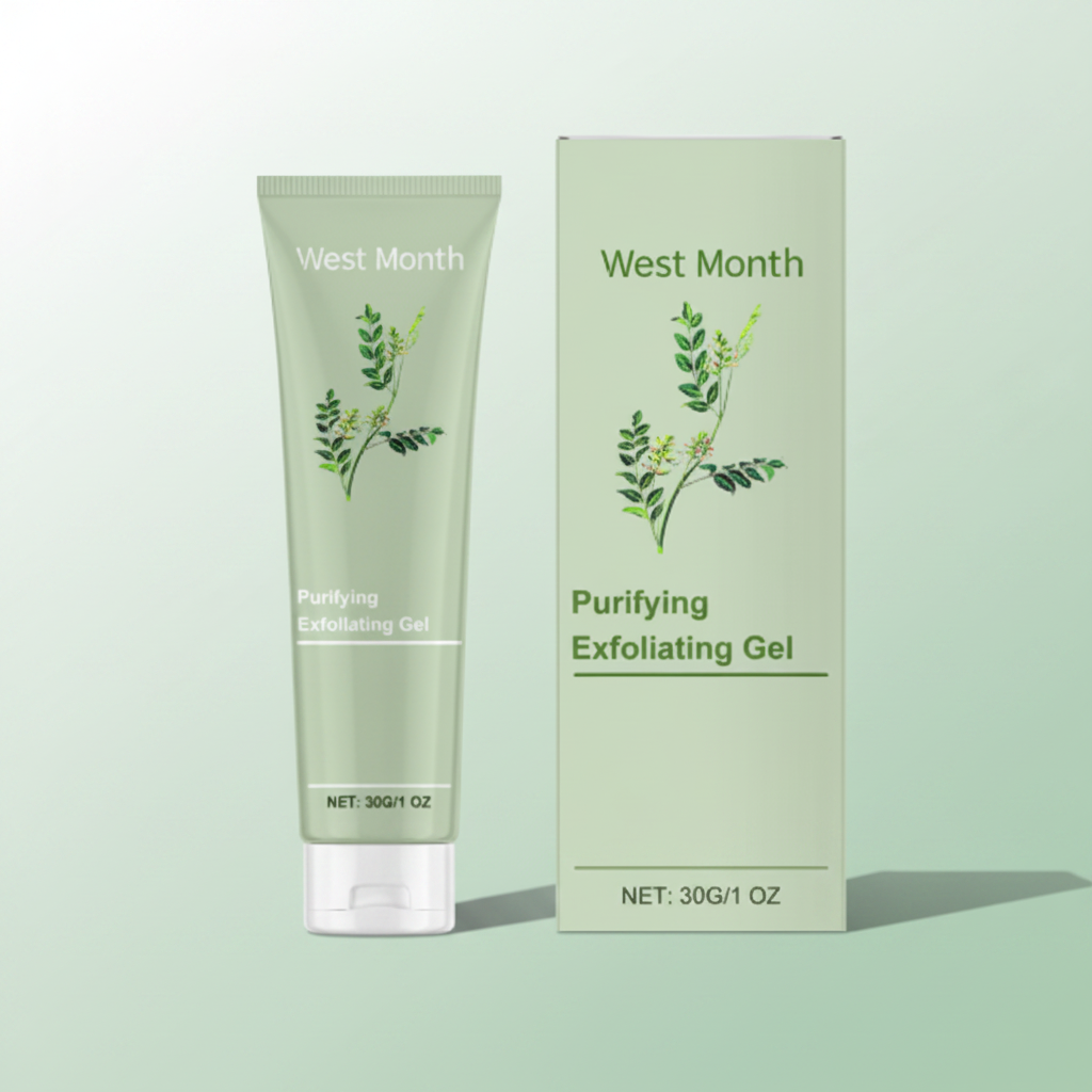 West Month Exfoliating Gel — mint green campaign