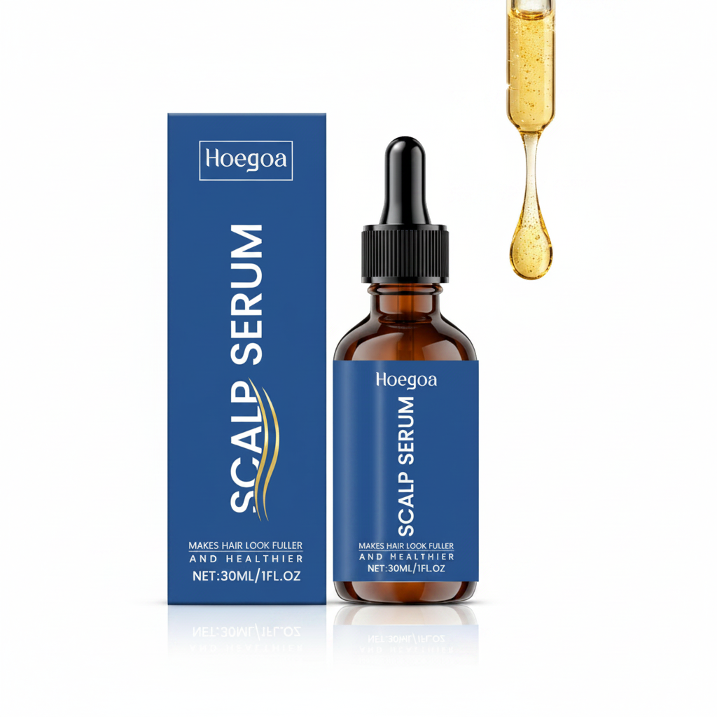 Hoegoa Scalp Serum suspended golden serum droplet macro