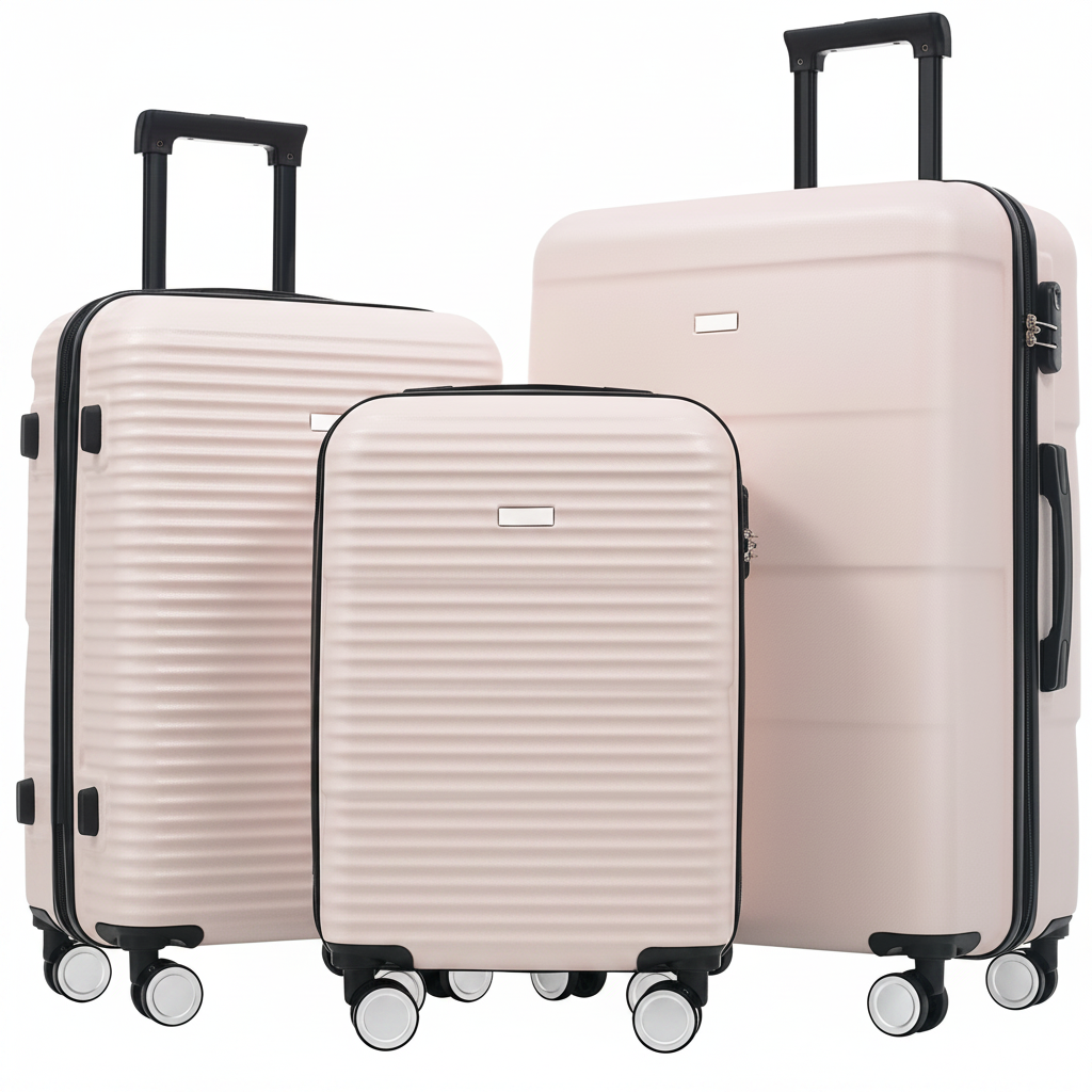 3-Piece Light Pink Hardshell Luggage Set