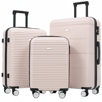3-Piece Light Pink Hardshell Luggage Set