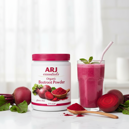 ARJ Organic Beetroot Powder — smoothie lifestyle shot