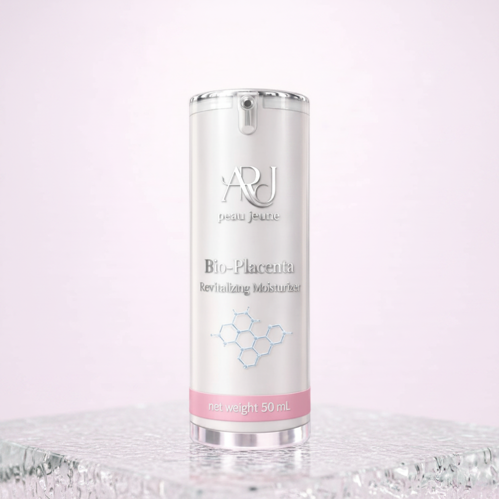 ARJ Peau Jeune Bio-Placenta Revitalizing Moisturizer — frosted glass macro