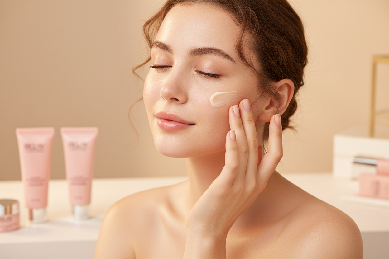 Woman Applying Essence