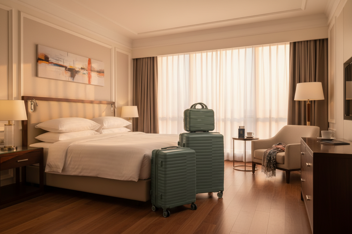 PP Spinner Luggage Set Green - Hotel